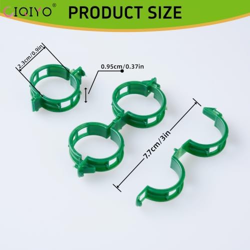 CIQIYO® 300 Pcs Plant Support Clips,Plastic Clips for Securing Plants,Tomato Vine Clips,Plant Fixing Clips,Garden Clips for Climbing Plants,Grape and Vine Vegetables (300, Green) - Image 2