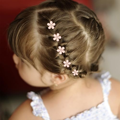 YISSION 20Pcs Mini Champagne Flower Hair Clips, Rhinestone Decorative Hair Pins for Women and Girls Wedding Bridal Prom Daily Hairstyle Accessories - Image 5