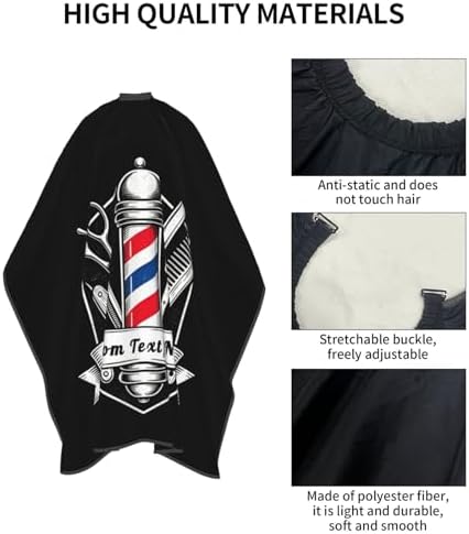 55x66in Black Custom Barber Cape, Personalized Designer Barber Cape for Salon, Gifts for Birthday Christmas - Image 4