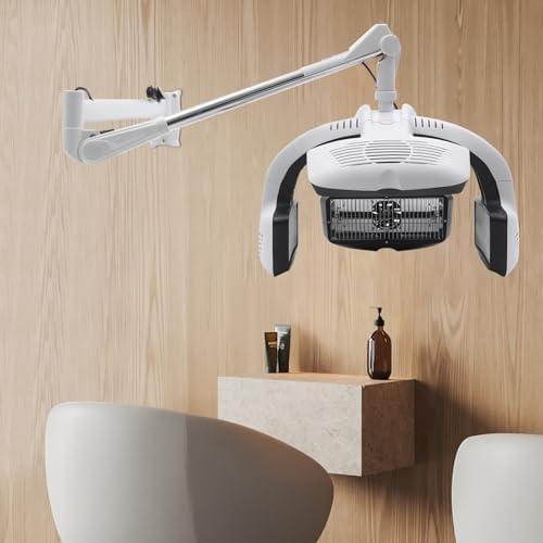 Wall Mount Hair Dryer, 1500W Professional Hooded Hair Dryer with 360°Rotatable Boom, Adjustable Time & Temperature Hairdressing Dryer, Multi-Functional Beauty Salon Equipment for Barber Shops - Image 6