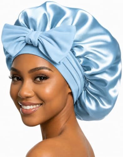 VarCozy Adjustable Double Layer Satin Bonnet for Sleeping to Reduce Frizz by VarCozy