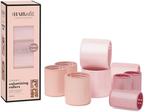 The Hair Edit Ceramic Core Hair Rollers for Salon-Quality Volume, 9-Pack by TheHairEdit