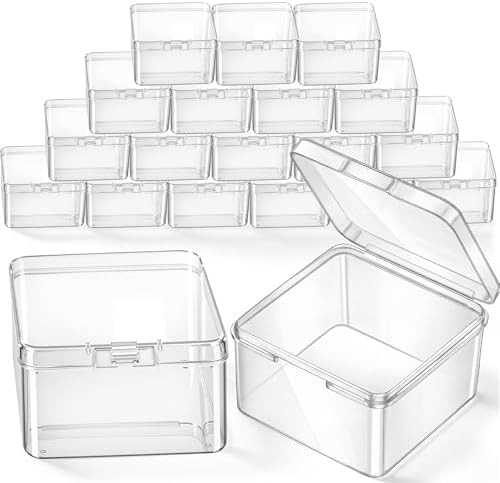 Jetec 18 Pieces Small Clear Plastic Storage Box, 2.5 x 2.5 x 1.6 Inch by Jetec