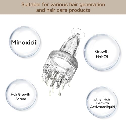 Scalp Applicator Comb,Minoxidil Applicator tool,Hair Oil Essential Serum Liquid Massager for Hair Growth, Follicle Care Treat hair Loss Thinning (transparent*4) - Image 3