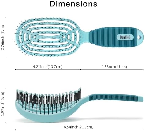NuWay® DoubleC® Scalp Care Hair Brush – Patented Double Curve Design for Scalp Massage, Vented Blow-Dry Styling, Wet & Dry Hair, All Hair Types (Grass Green) - Image 3