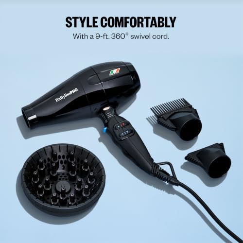 BaBylissPRO Nano Titanium Italian Portofino Hair Dryer - Professional 2000 Watt Blow Dryer - Image 6