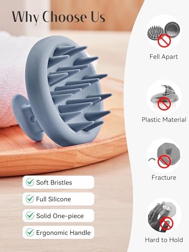 HEETA Silicone Scalp Massager Hair Scrubber Shampoo Brush for Hair Growth - Image 4