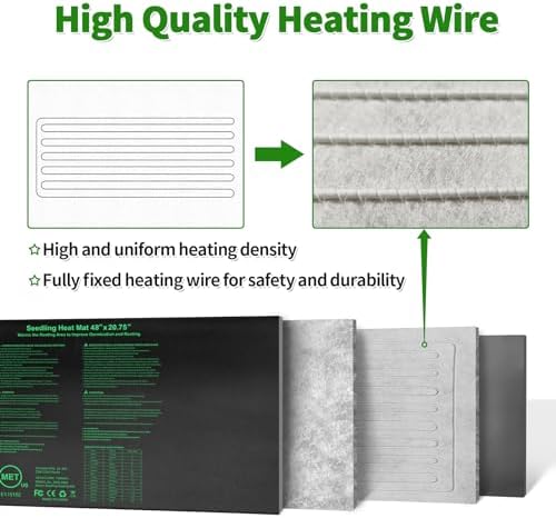 Seedling Heat Mat 48"x20.75", UL & MET-Certified Waterproof Plant Heating Pad for Germination, Hydroponics, Brewing, Breeding, and Greenhouses - Image 5