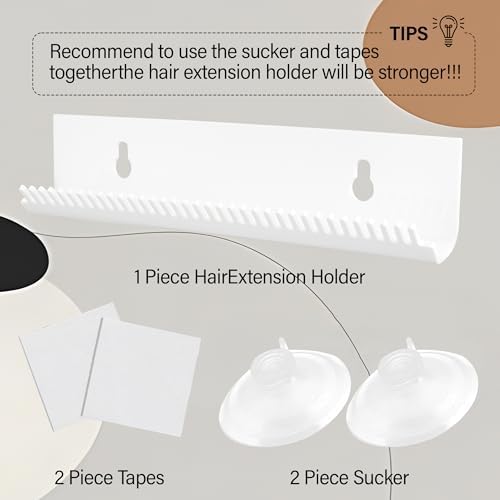 Hair Extension Holder Braiding Hair Rack Hair Extension Hanger Hair Holder Weft Holder w/2 Suction Cups Designed to Securely Hold Extra Wide Wefts While You Wash, Color, Style & Store - Image 3