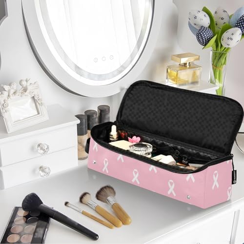White Ribbon Hair Tools Travel Bag Carrying Case Portable Travel Organizer Pouch with Heat Resistant Mat for Curling Iron Hair Dryer Flat Irons - Image 7