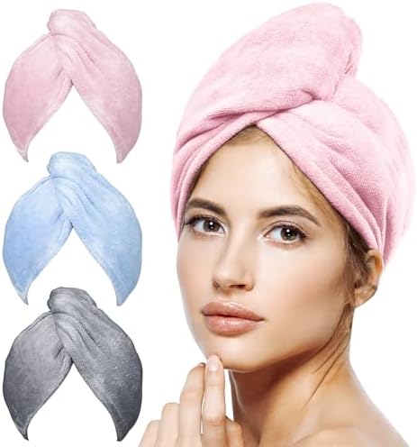 POPCHOSE Microfiber Hair Towel Wrap, Ultra Absorbent, Fast Drying, No Frizz, Soft, Lightweight, Durable, Easy to Use, Lifetime Service by Popularchoicesfromhere