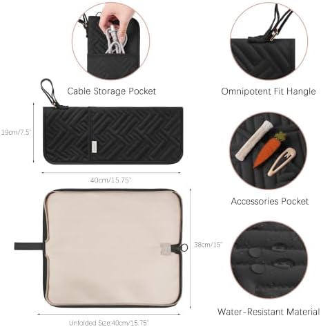 Leudes Hair Tools Travel Bag Case Hot Heat Resistant Mat 2 in 1 Pouch - Image 6