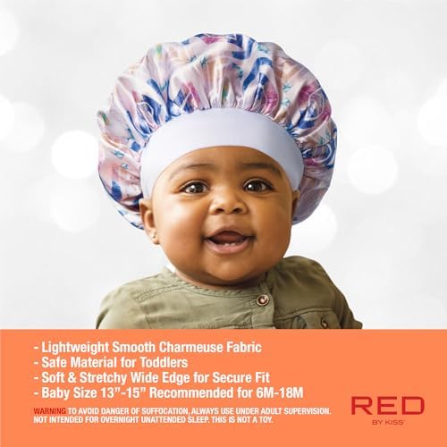 Red by Kiss Baby Satin Bonnet Sleep Caps Hair Wraps Hair Bonnet - Image 5