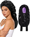 AWAYTR Long Satin Bonnet for Sleeping, Women Two-Tone Reversible Sleep Cap by AWAYTR