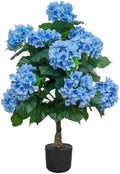 THKFUL Hydrangea Artificial Trees Potted for Outdoor Indoor,3FT Realistic Faux Hydrangea Plants in Pot Silk Flowers Tree,UV Resistant Fake Tree Bushes Topiary for Garden Office Home Porch Front by THKFUL