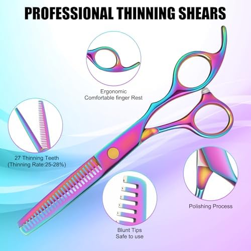Hair Cutting Scissors Set, 440C Steel Cutting and Thinning Shears - Image 5