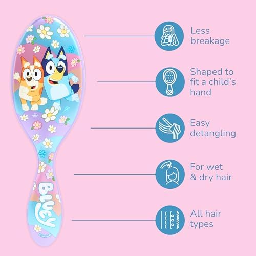 Wet Brush Bluey & Bingo Kids Midi Hair Brush, Smaller Size For Little Hands, Soft Bristles Detangle Knots With Ease, Ergonomic Handle, For All Hair Types, Limited Edition, Purple - Image 3