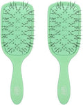 Wet Brush Go Green Thick Hair Paddle Detangling Brush, Green - Ultra-Soft IntelliFlex Bristles With AquaVent - Gently Loosens Knots While Minimizing Pain - Curly, Coarse, Long Hair (Pack of 2) by WetBrush