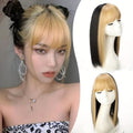 VAVANGA Hair Topper with Bangs 14" Honey Blonde to Black Ombre Color by VAVANGAHAIREXTENSION
