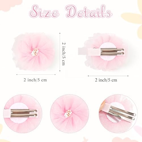 DED 28PCS 2" Chiffon Flower Hair Clips with Pistil for Baby Girls Infants - Image 2