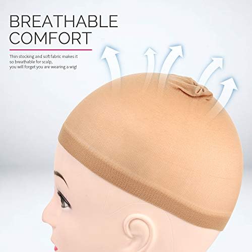 FANDAMEI Wig Cap, 4 pieces Light Brown Stocking Wig Caps Stretchy, Nylon Wig Caps for Women, men, kids. - Image 5