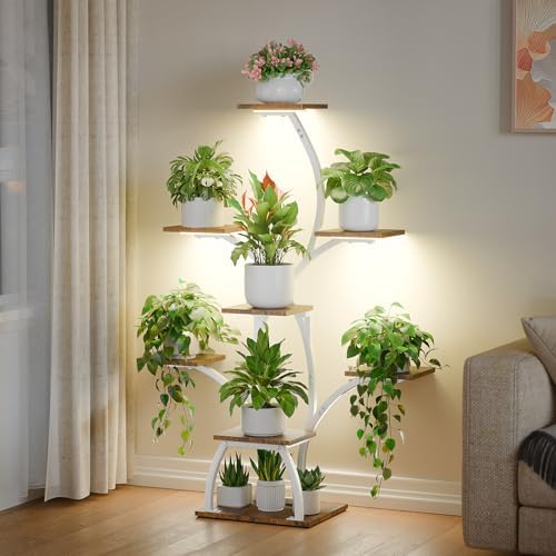 CODACE Plant Stand with Grow Lights - 50" Indoor Plant Shelf by CODACE