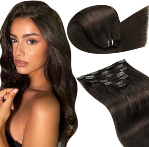 LaaVoo Clip In Hair Extensions Real Human Hair, For Women, 14 Inch by LaaVoo