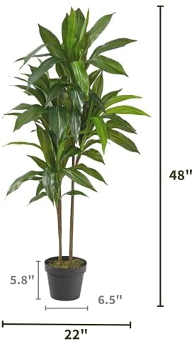 Nearly Natural 48 in Artificial Dracaena Real-Touch Plant with Pot - Image 4