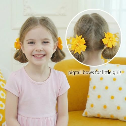 40Piece 3 Inch Boutique Grosgrain Ribbon Pinwheel Hair Bows Alligator Clips For Girls Babies Toddlers Accessories Teens In Pairs - Image 4