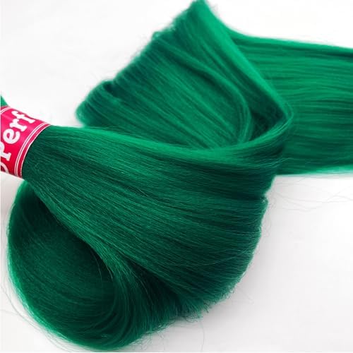 Dark Green Braiding Hair Pre Stretched Kanekalo Knotless Prestretched Braiding Hair 30 inch Colored Hair Extensions for Braiding Pre Stretched Micro Braids Itch Free Yaki Long Braiding Hair - Image 6