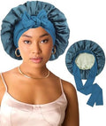 AWAYTR Satin Hair Bonnet for Sleeping, Adjustable Double Layer Sleep Cap by AWAYTR