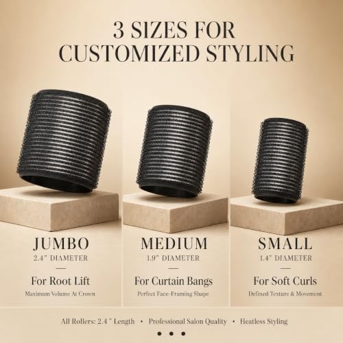 HYOUJIN 9pcs Self-Grip Thermal Hair Rollers Set,Curlers for Women Curls - Image 2