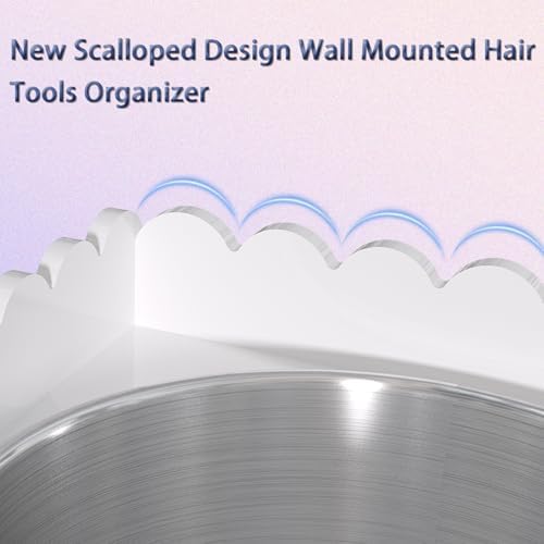 Scalloped 2 Cup Box Acrylic Hair Tool Organizer Wall Mount, Bathroom - Image 5