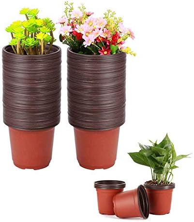 Baaxxango 100 Pcs 3.5 Inch Plastic Seedlings Plants,Nursery Pots,Seed Starting Pot for Succulents, Seedlings, Cuttings, Transplanting by Baaxxango