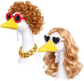 4Pcs Porch Goose Wigs Set Porch Goose Outfits Accessories for Outdoor Statue Accessories Garden Patio Yard Goosey Decoration (Couple Set) by Unknown