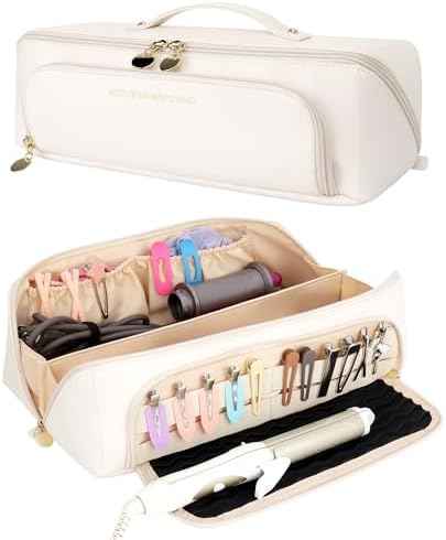 Hot Hair Tools Travel Bag with Heat Resistant Silicone Mat, White by Linpr