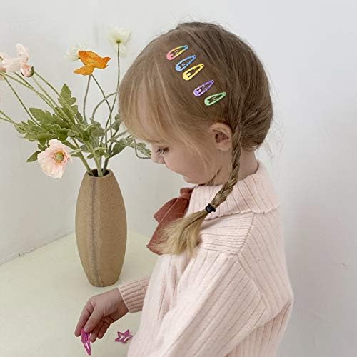 Toddler Hair Clips, Funtopia 80 Pcs (1.2 Inch, 3cm) Cute Mini Snap Hair Clips for Baby Girls Kids, Colorful Small Snap Barrettes Metal Barrette for Fine Hair (Pack of 2) - Image 3