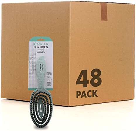BioSilk for Dogs Eco-Friendly Boar Hair Bristle Brush, 48-Pack by BioSilk