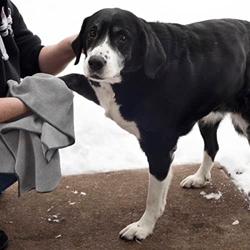 Ritz Premium Embroidered Microfiber Pet Towel, 18" x 28", Highly Absorbent, Fast-Drying, Long-Lasting, Super Soft 80% Polyester and 20% Polyamide Pet Cloth, Grey (Pack of 24) - Image 5