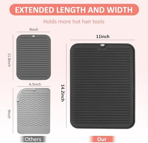 Large Heat Resistant Silicone Mat for Hair Tools: Curling Iron, Flat Iron, Hair Straightener - Portable Hair Styling Pad Cover - Image 5
