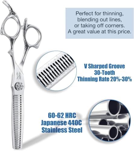 JASON Hair Thinning Scissors Shears - 6" Haircut Blending Scissor 30-Teeth - Image 3