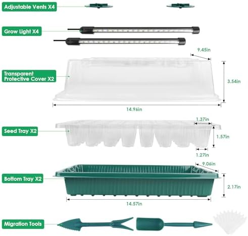 Sondiko Seed Starter Tray with Grow Light, 80 Cells Starter Kit - Image 2