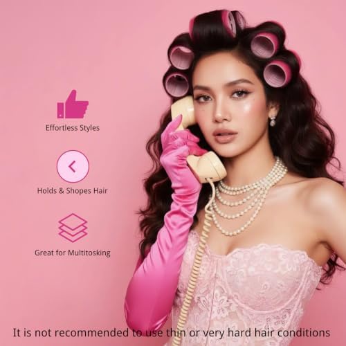 Heatless Self Grip Hair Rollers Set No Heat Hair Curlers with Metal Clips - Image 3