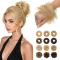 Messy Bun Hair Pieces Human Hair, Straight #24 Natural Blonde by SLEEKALON