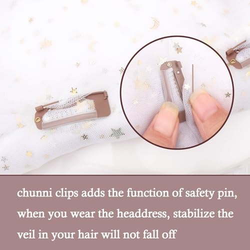 Vodolo Chunni Clips with Safety Pins,8 PCS Strong Chunni Grip Dupatta Setting Clips Indian for Woman （Rose Gold） - Image 4