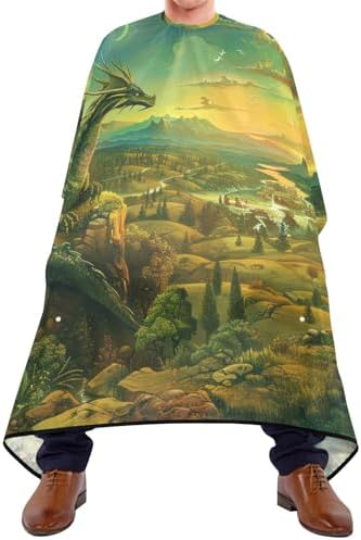 ALAZA Dragon in Landscape Barber Cape for Men Women, Waterproof Haircut Apron Beard Shaving Bib Hair Cutting Cloth 55 x 65 Inch - Image 2