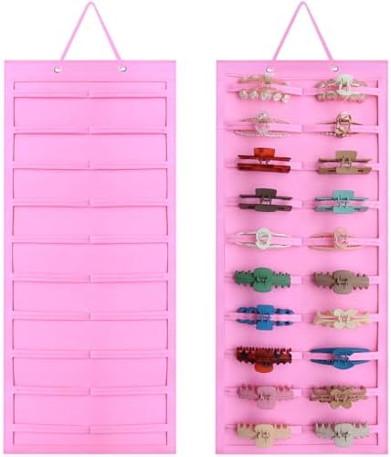SMUK Hair Clip Organizer for Women & Girls - Hanging Mount Hair Claw Clip Holder & Stand Storage for Wall, Door, Closet by SMUK