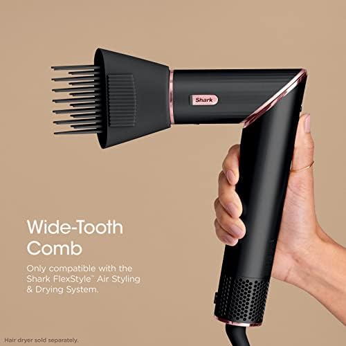 Shark FlexStyle Wide Tooth Comb Attachment, Black, XSKHD4WTCB - Image 5