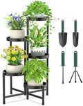 iDavosic.ly Plant Stand with Garden Tools Indoor Outdoor, 5 Tier, Black by iDavosicly