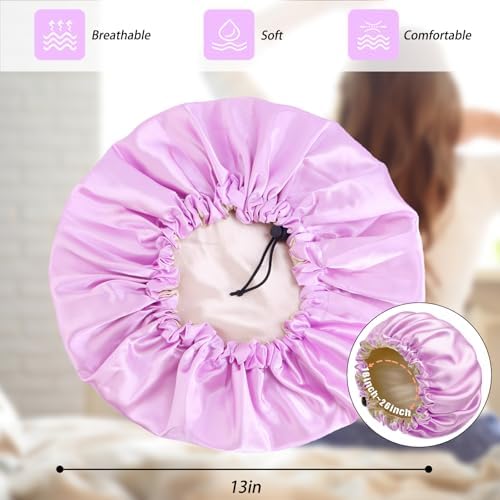 Edoneery Satin Bonnet for Sleeping Women, Double Layer Adjustable Sleep Cap - Image 6
